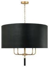 Secret Agent 5-Lt Pendant - Painted Gold/Black Leather