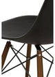 DSW Black Plastic Dining Shell Chair, Dark Walnut Wood, Set of 2