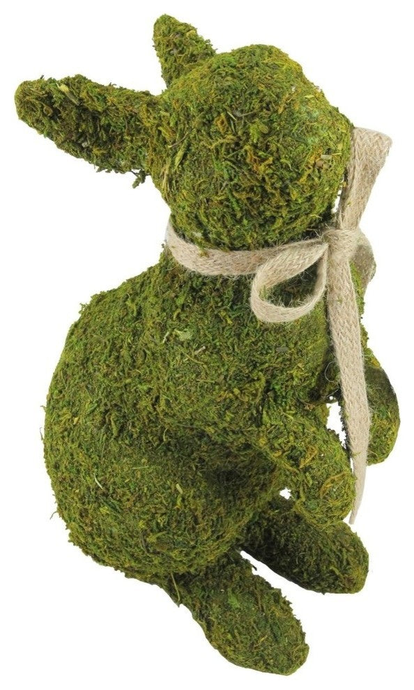 10.5" Green Moss Standing Bunny Rabbit Spring Easter Figure