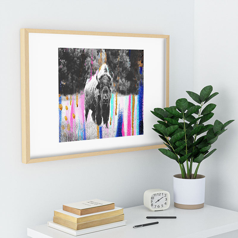 Allyson Johnson Buffalo Abstract Mixed Media Recessed Framing Rectangle