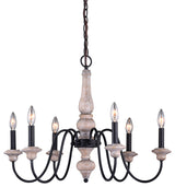 Georgetown 6-Light Chandelier Vintage Ash with Oil Burnished Bronze