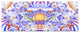 Magical Fairy Pattern Blue, Abstract Art on Canvas, 83"x32", 7 Panels