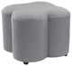 Gray Linen Quatrefoil Stool