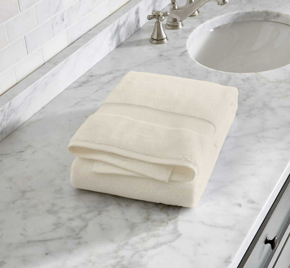 Organic 100% Cotton 650 GSM Feather Touch Quick Dry Bath Towel, Marshmallow, Pack of 12
