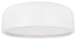 Campton 3 Light Drum Shade Flush Mount With White Finish