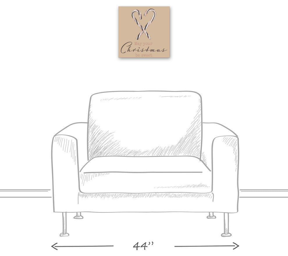 Sweet Christmas Candycane 12x12 Canvas Wall Art