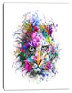Tiger Face in Colorful Splashes, Abstract Wall Art Canvas, 30"x40"