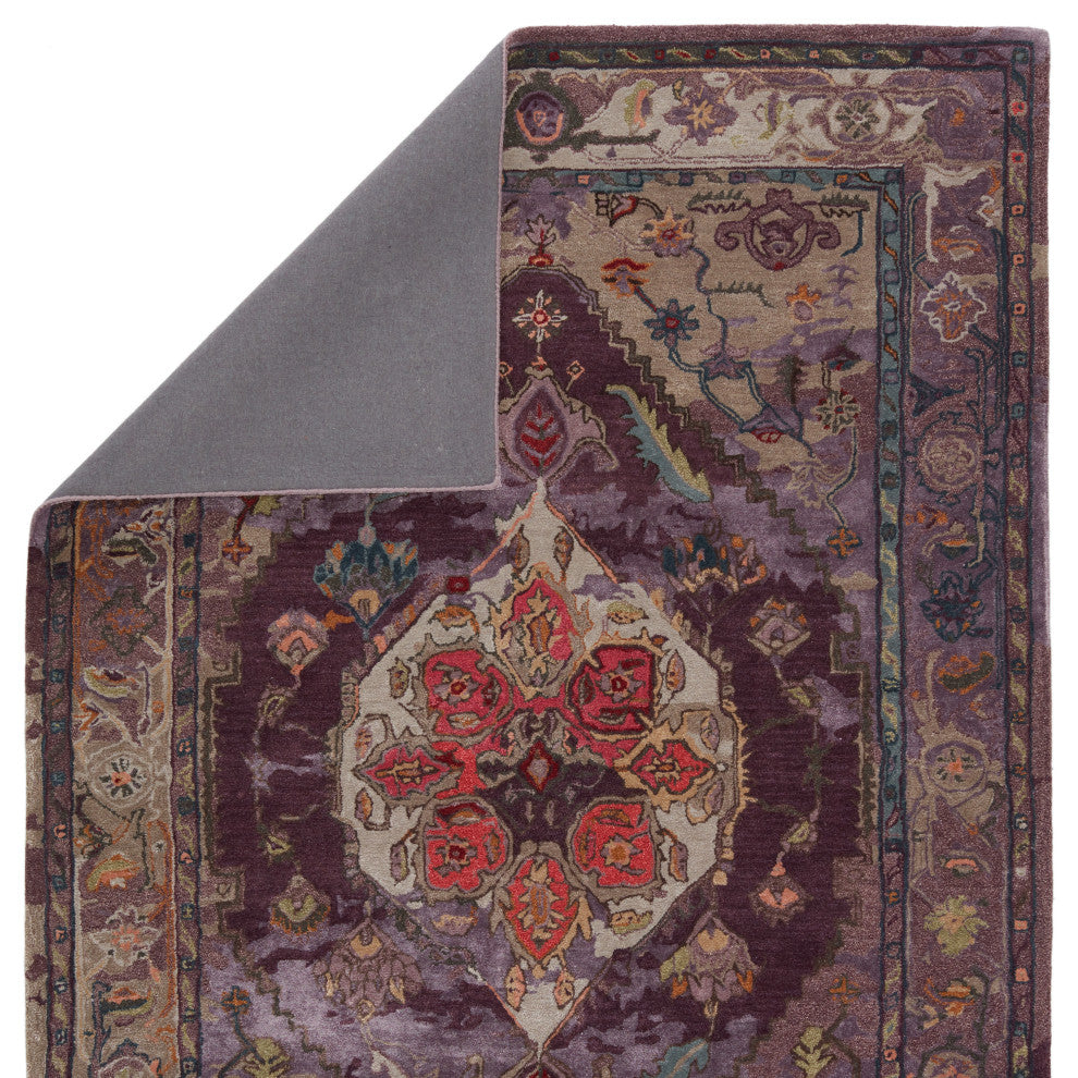 Raisa Handmade Medallion Purple/ Gray Area Rug 8'X10'