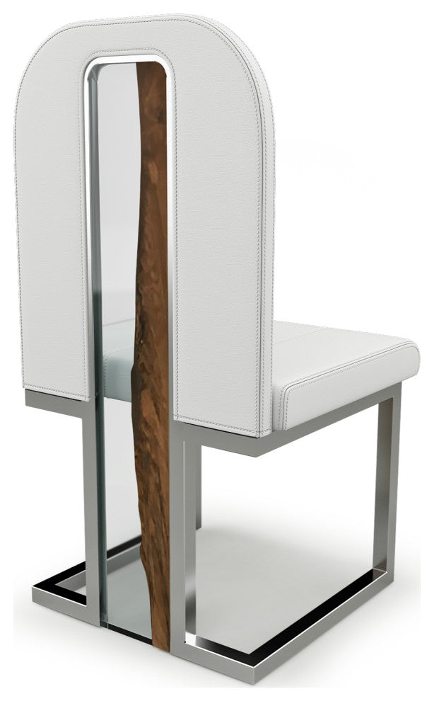 Atrani Dining Chair, White Top and Chrome Base, 6 Pieces