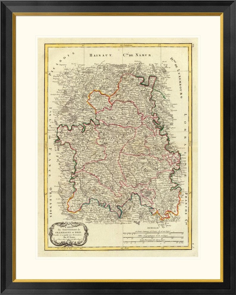 "Champagne, Brie, 1771" Framed Digital Print by Rigobert Bonne, 32x40"