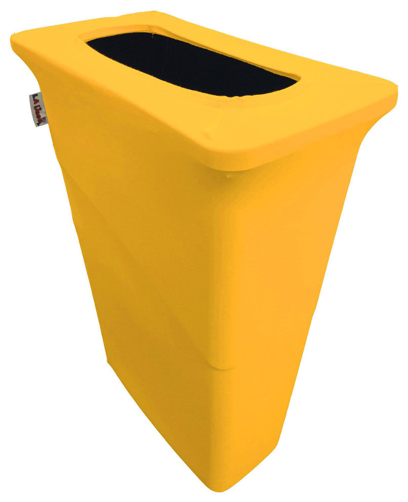 LA Linen Stretch Spandex Trash Can Cover for Slim Jim 23 gal., Yellow