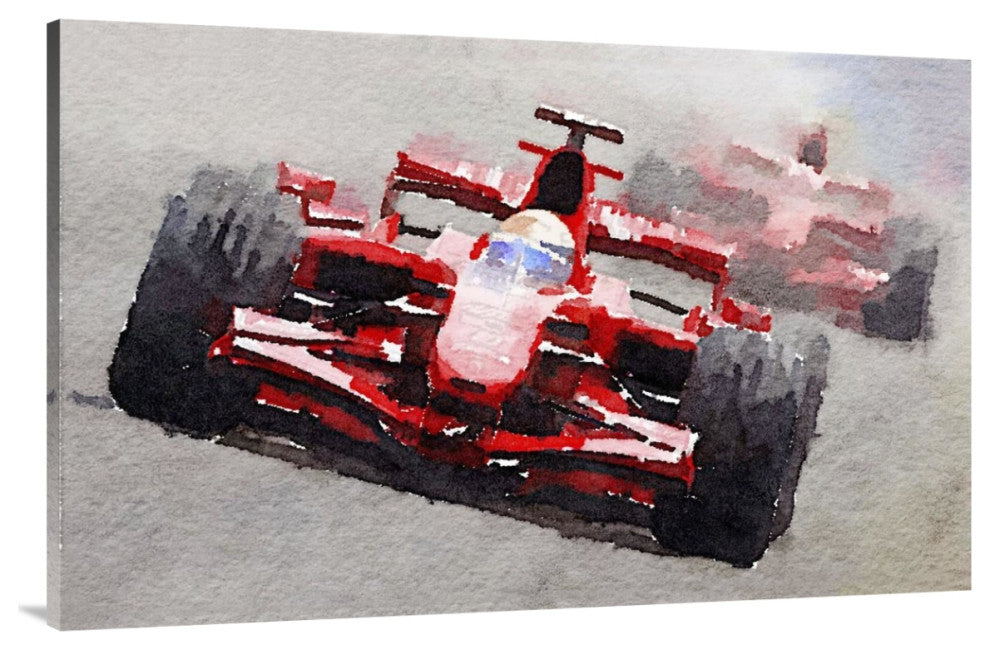 "Ferrari F1 Race Watercolor" Fine Art Print