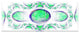 Green Exotic Pattern on White, Abstract Art on Canvas, 83"x32", 7 Panels