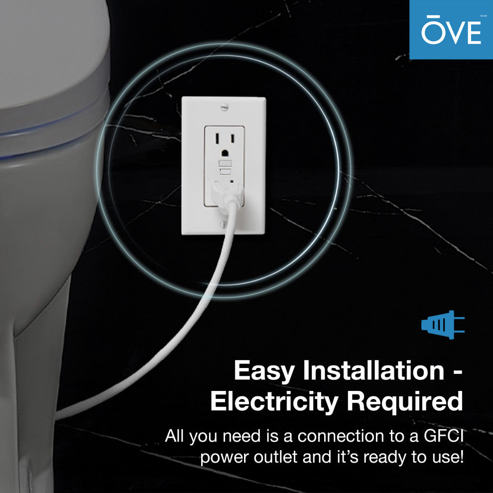 OVE Decors Volta Elongated Bidet Side Lever Dual Flush in White