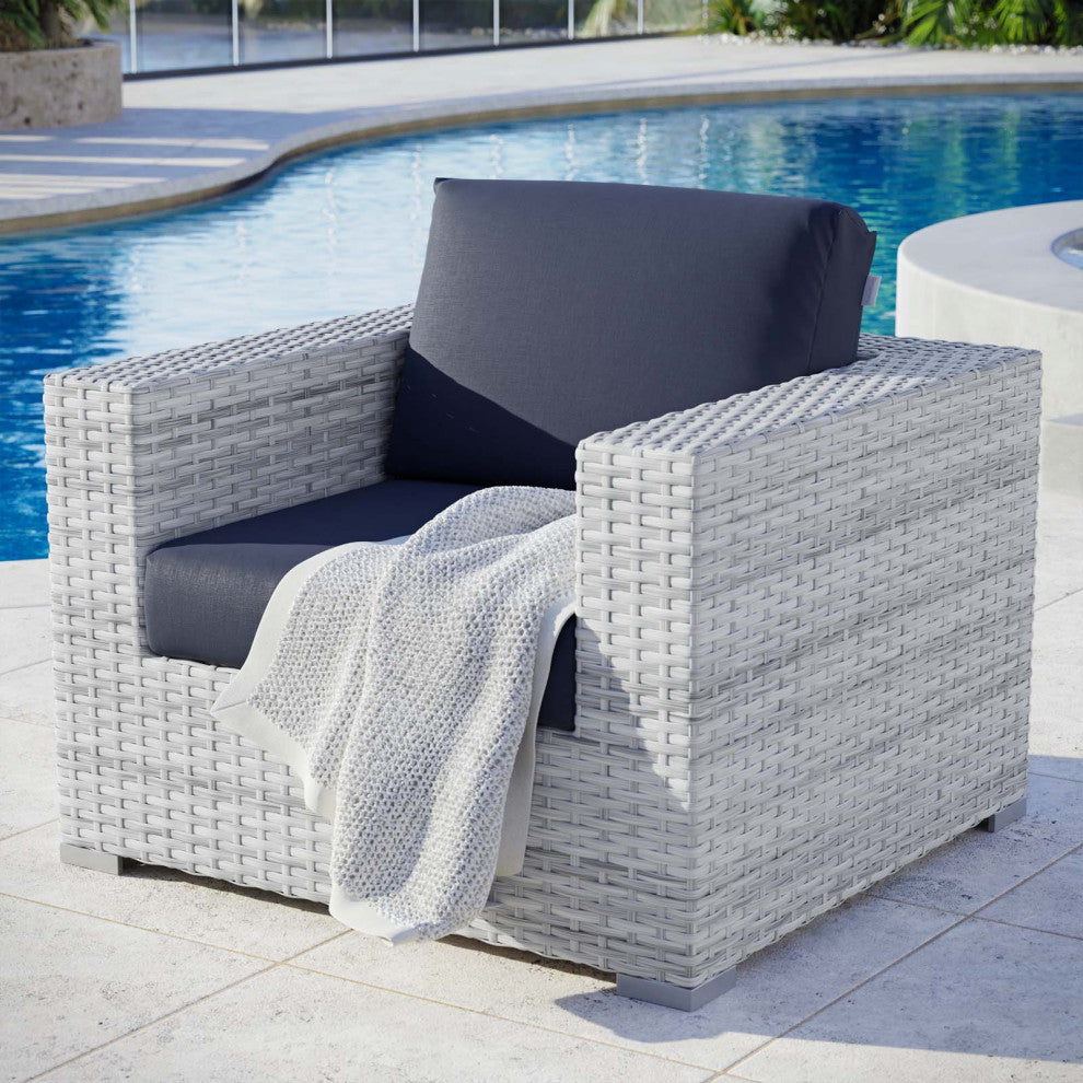 Convene Outdoor Patio Armchair Light Gray Navy