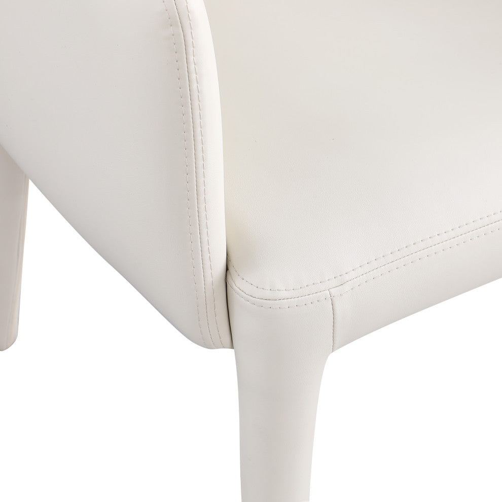 Pelle Faux Leather Accent/Dining Chair, Cream