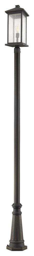 Zlite 531PHBXLR-519P-ORB 1-Light Outdoor Post Mounted Fixture, Clear Seedy