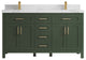 Cambridge 60 Double Bathroom Vanity in Pewter Green 2" Calacatta Nuvo