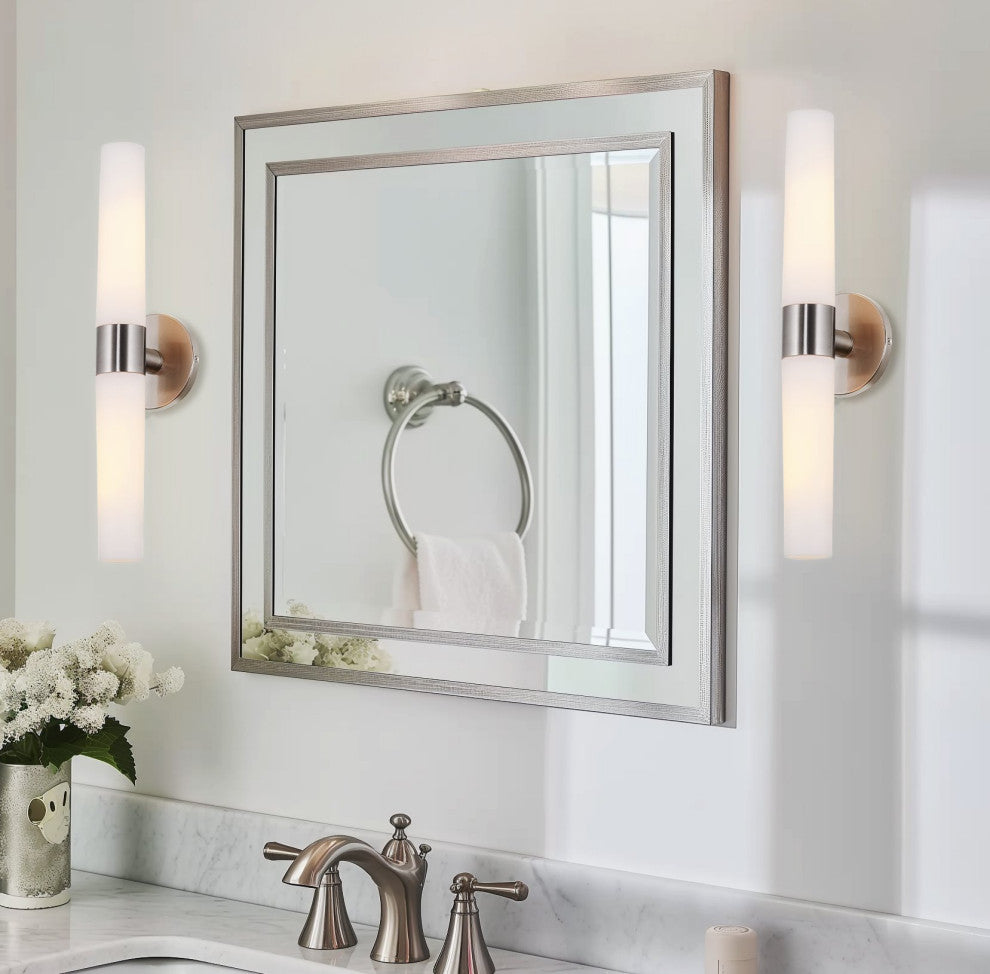 Kira Home Duo 21" Wall Sconce, Frosted Opal Glass Shades for Bathroom/