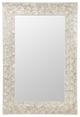 Capiz Seashell Mosaic Rectangular Decorative Wall Mirror, Pearlescent White