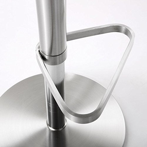 Fano White Stainless Steel Adjustable Barstool - White