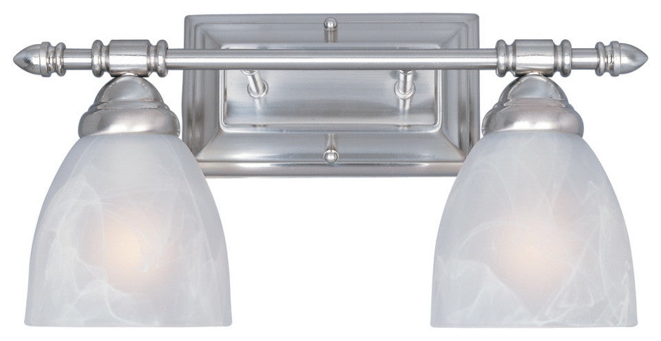 Apollo 2-Light Bath Bar, Satin Platinum