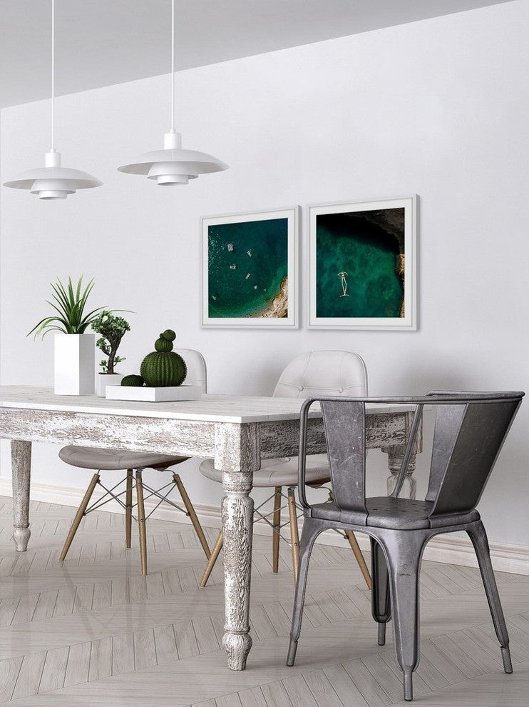 "Self Subsistent" Framed Painting Diptych, 48"x24"