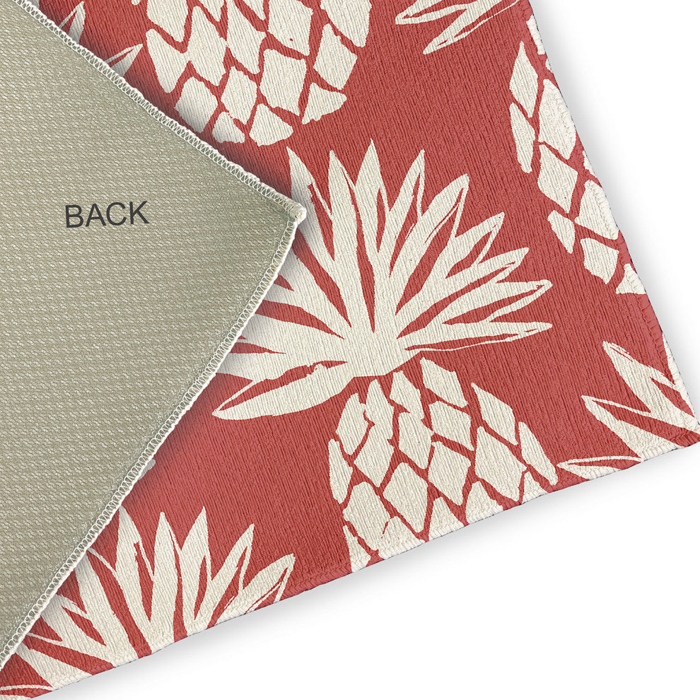4' x 6' Pineapple Pattern Indoor/Outdoor Rug, Ligonberry Red