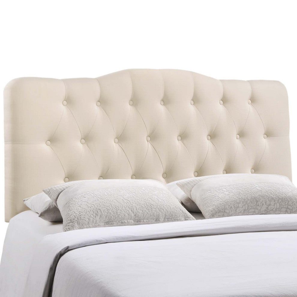 Annabel Full Upholstered Headboard, Ivory