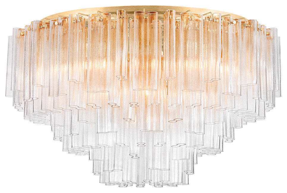Corbett Lighting Varenna Semi Flush, Vintage Gold Leaf, 48"Dx28.5"H