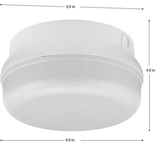 Hard-Nox Collection 1-Light Satin White Polycarbonate Shade Outdoor Wall Ceiling
