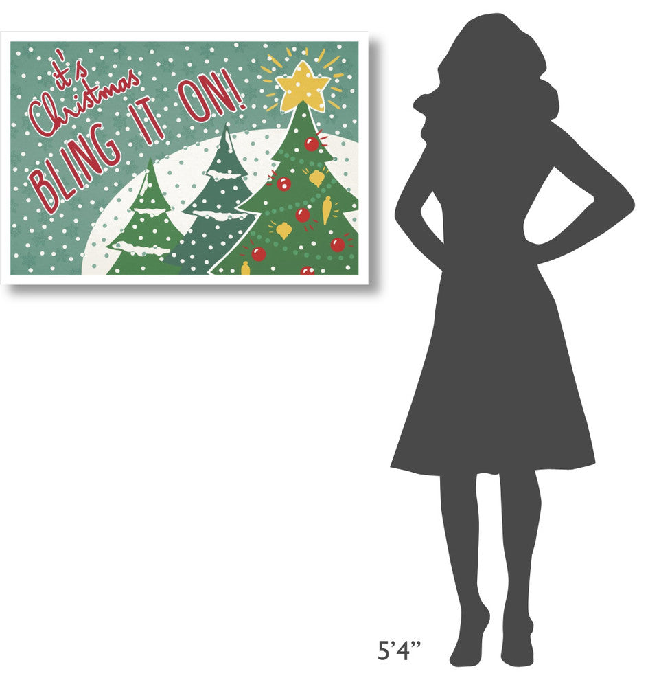 "Retro Christmas IV Bright" Digital Paper Print by Janelle Penner, 38"x26"