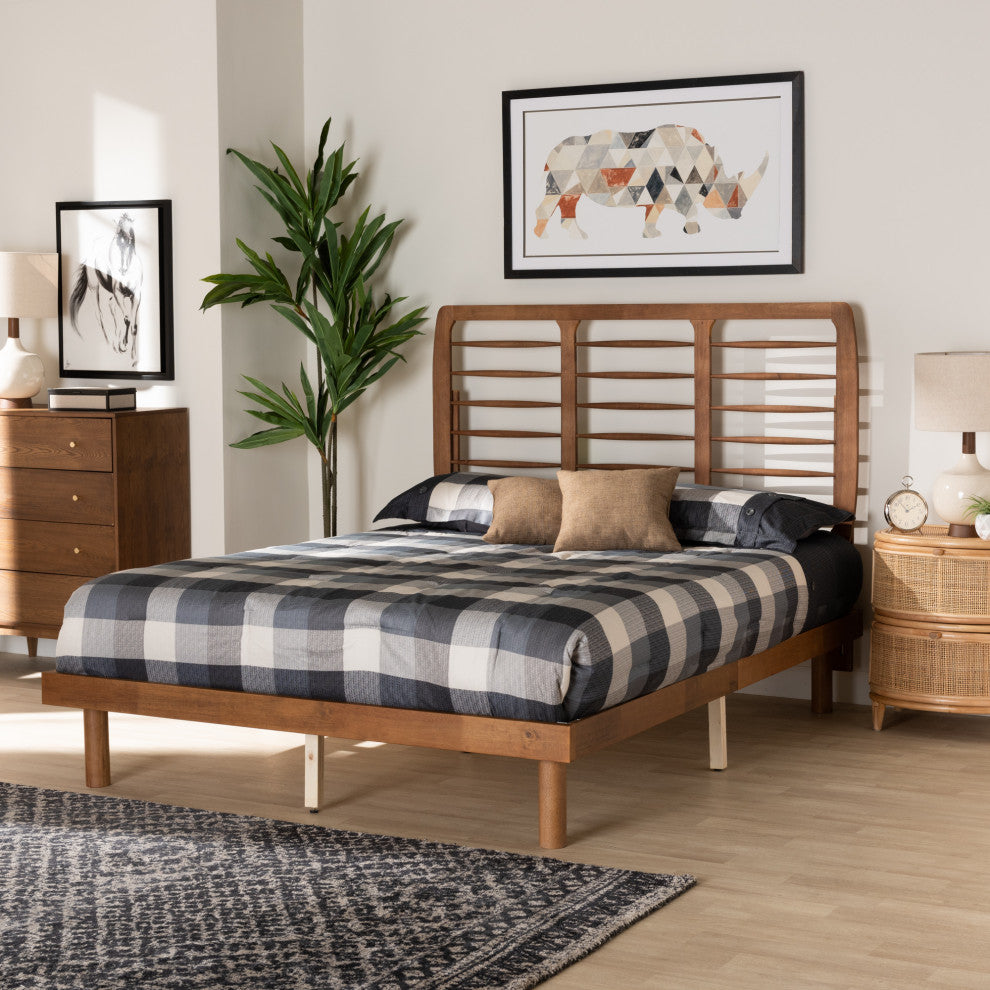 Micah Ash Walnut Platform Bed, Full