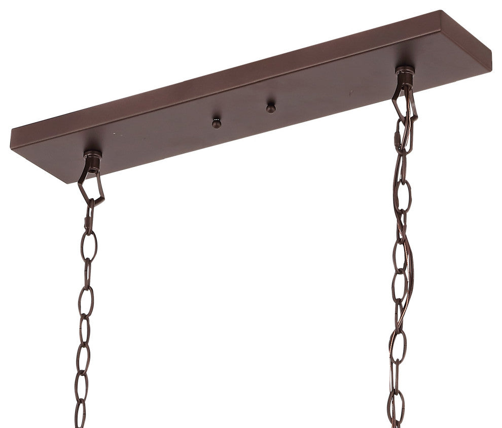 Pagoda Lantern Metal LED Pendant, Oil Rubbed Bronze/Gold, Width: 49"