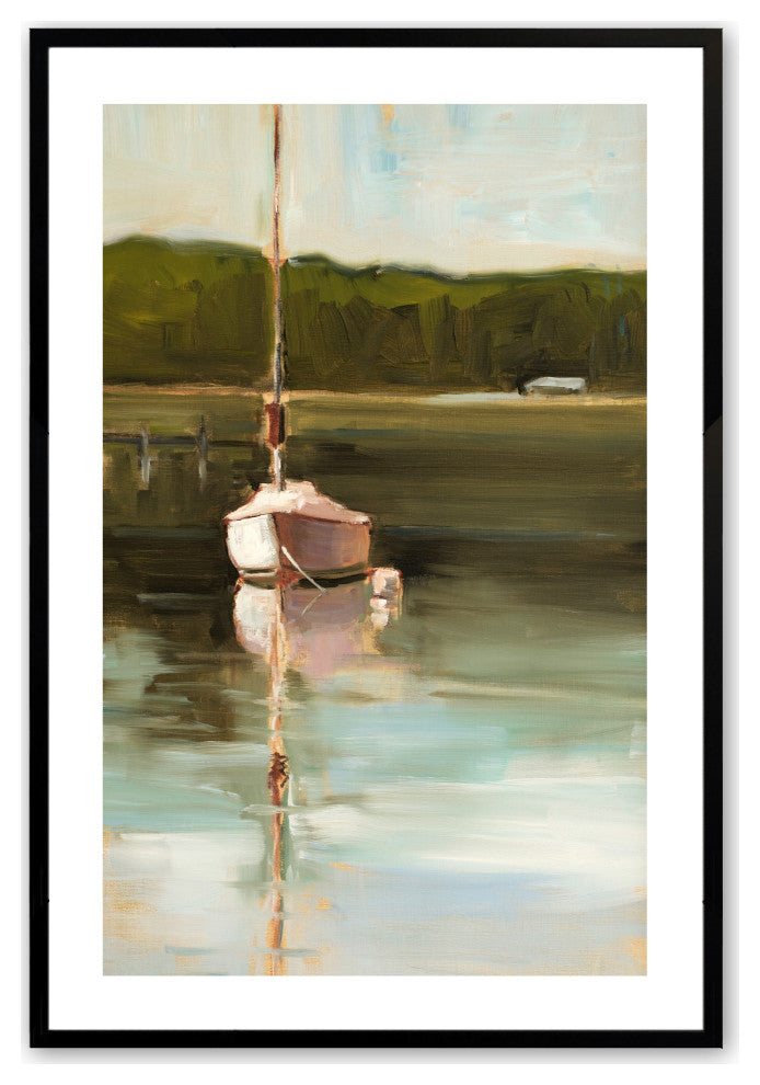 Satin Black 18" x 24" Calm Waters Framed Print