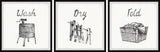 Wash, Dry and Fold Triptych, 3-Piece Set, 18x18 Panels