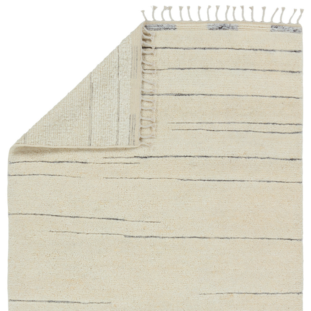 Jaipur Living Furrow Hand-Knotted Striped Cream/ Gray Area Rug 6'X9'
