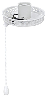 22001-21 1-Light Ceiling Fan Fitter Light Kit With Pull Chain, Painted White