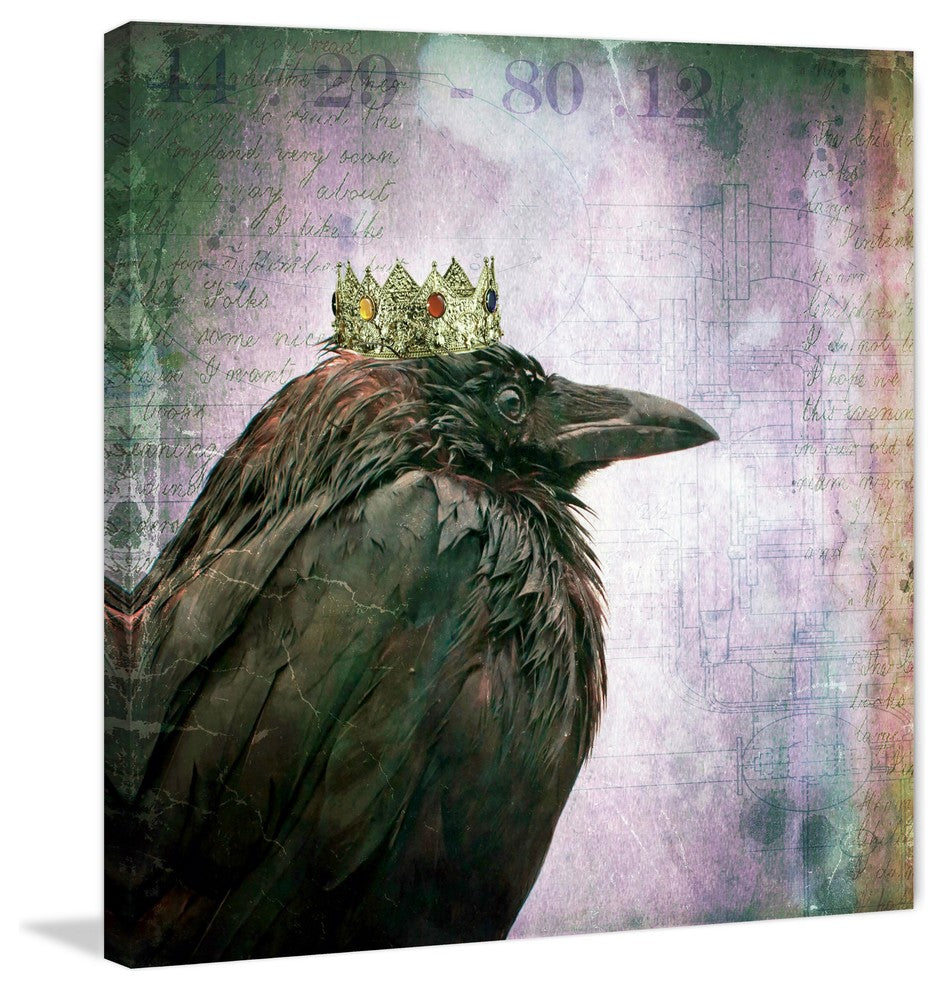 Marmont Hill, "Crow King" by Morgan Jones Painting on Wrapped Canvas, 18x18