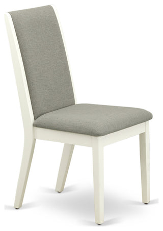 3Pc Wood Dining Set, Round Table, 2 Chairs, Shitake Chairs Seat, Linen White