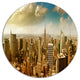 Midtown And Downtown Manhattan, Cityscape Disc Metal Artwork, 23"