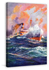 "Steam Boat" Painting Print on Wrapped Canvas