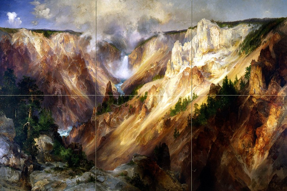 Tile Mural Kitchen Backsplash Landscape Grand Canyon Yellowstone, Marb