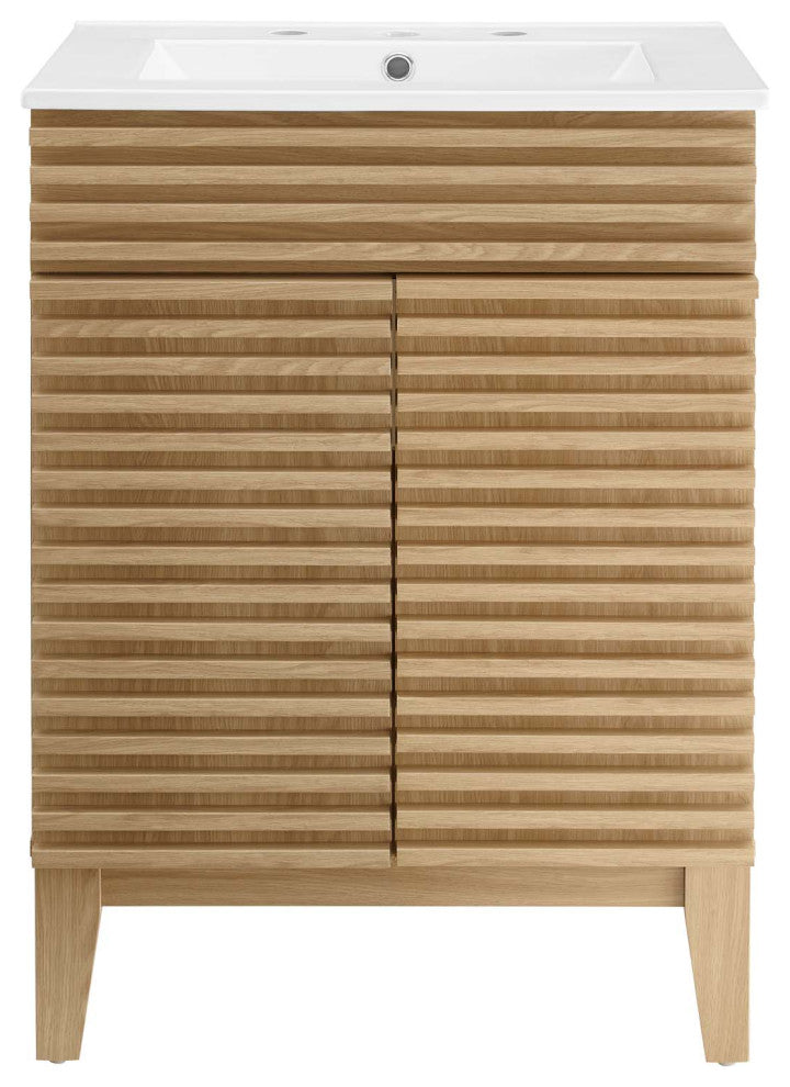 Render Bathroom Vanity Oak White