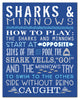 Sharks & Minnows Swimming Pool 11x14 Canvas Wall Art