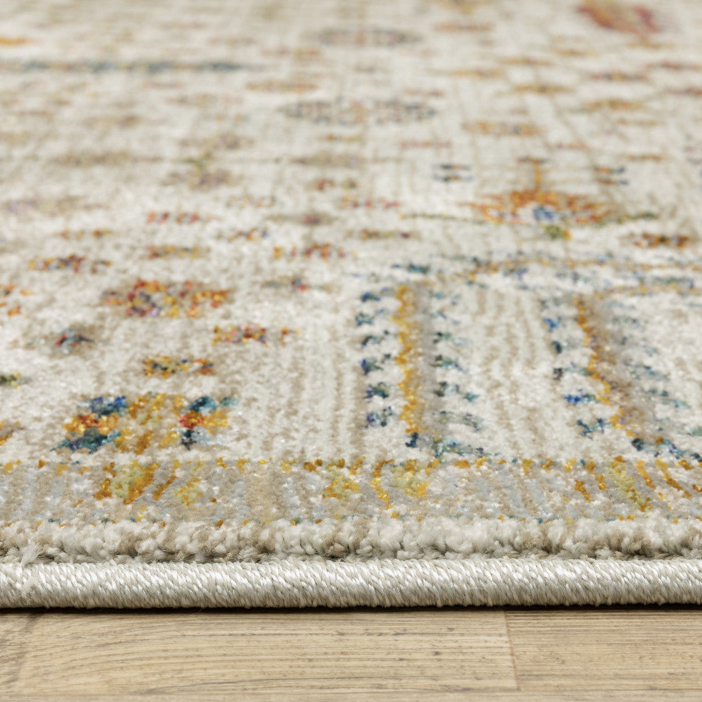 Adeline Ancient Traditions Ivory/Gold Area Rug Runner 2'3" x 8'