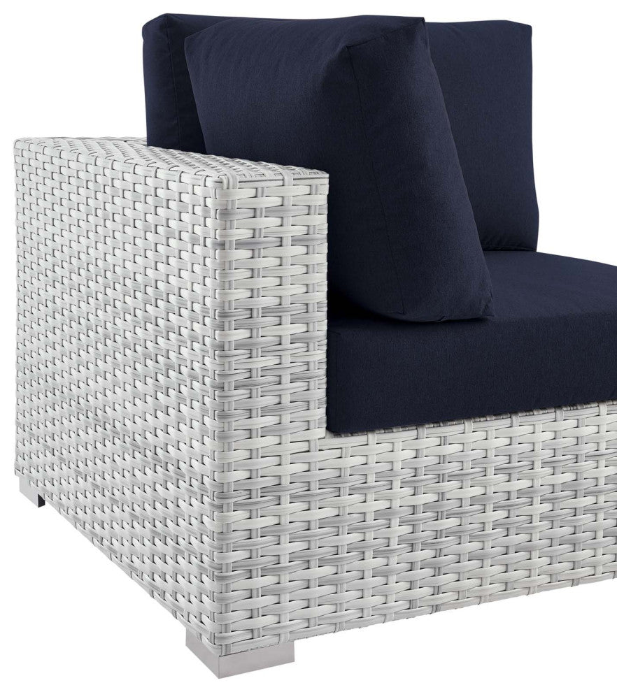 Convene Outdoor Patio Corner Chair Light Gray Navy