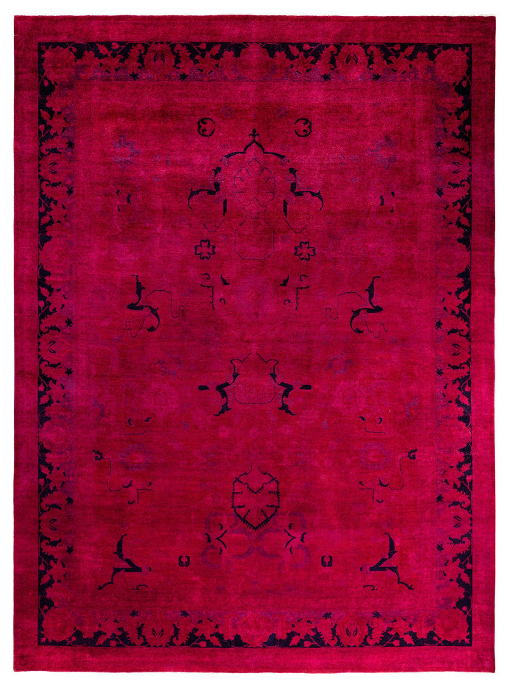 Overdyed One-of-a-Kind Hand-Knotted Area Rug Red, 10' 0" x 13' 8"