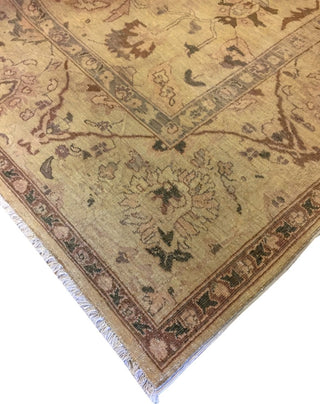 Low-Pile Peshawar Mahmood Beige/Green Rug, 8'10x11'6