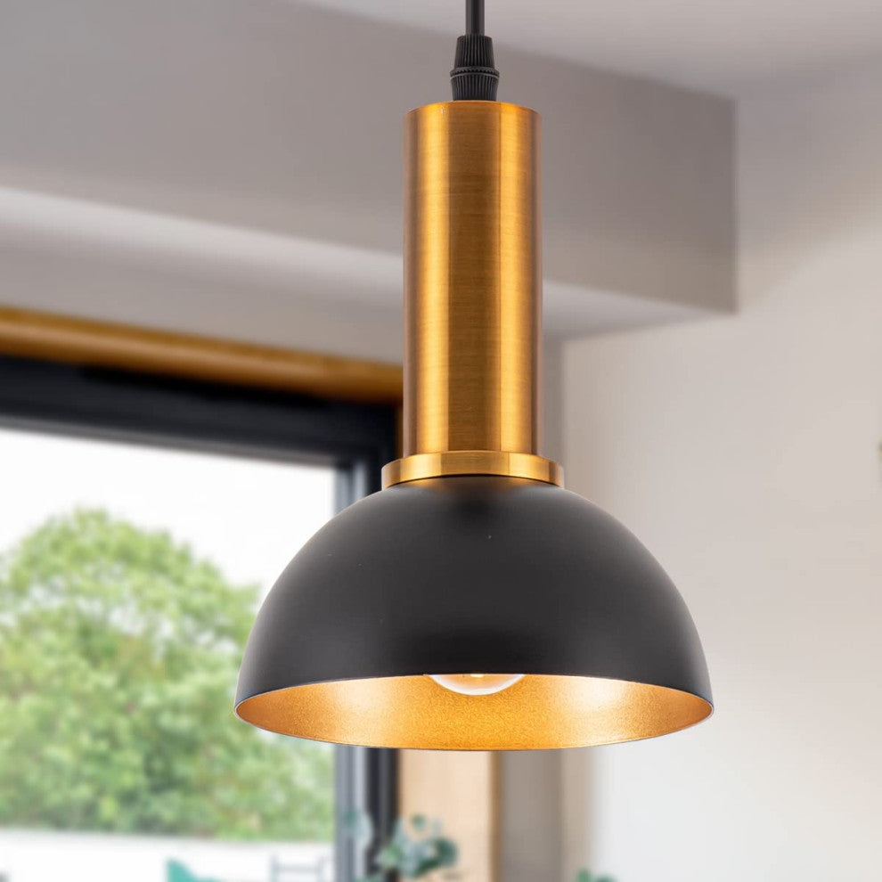 Vintage Industrial Pendant Light Black Gold Hanging Light